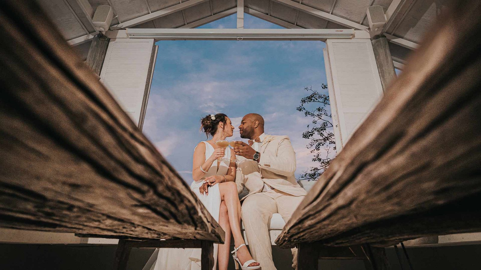 Romantic couple portrait during Krabi destination wedding by Narz Studio