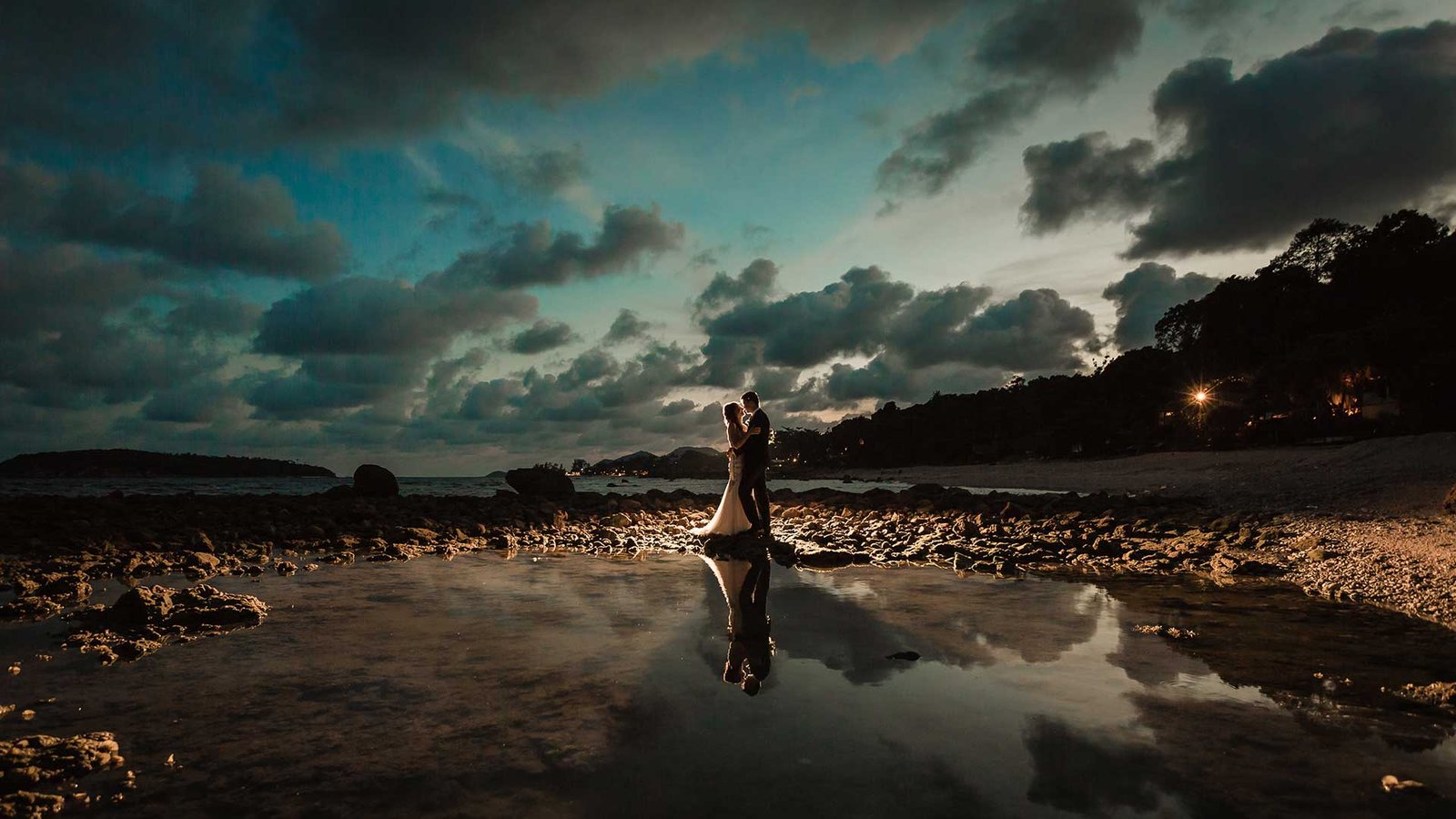 Romantic beach wedding ceremony in Phuket photographed by Narz Studio Thailand